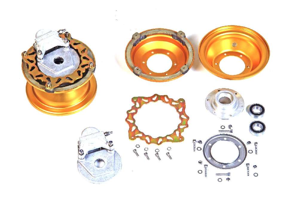 KIT CERCHI 6" X 80 MM PINZE ALLUMINIO PER OLIO DOT4