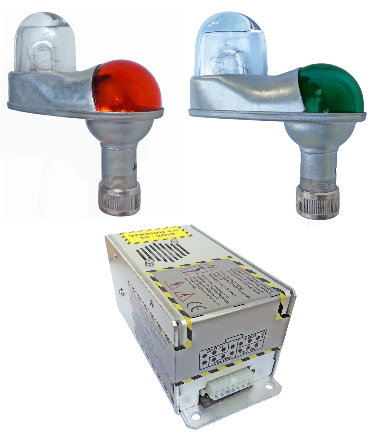 SINGLE-LAMP CONTROL UNIT KIT WITH TWO WINGED STROBE LAMPS + NAV