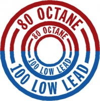 “80 OCTANE/100 LOW LEAD” STICKER