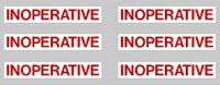 ADESIVO  “INOPERATIVE DECAL RED ON WHITE 1/4"X1-3/4”