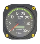 Tachometer with hand and hour meter 0-3500 rpm